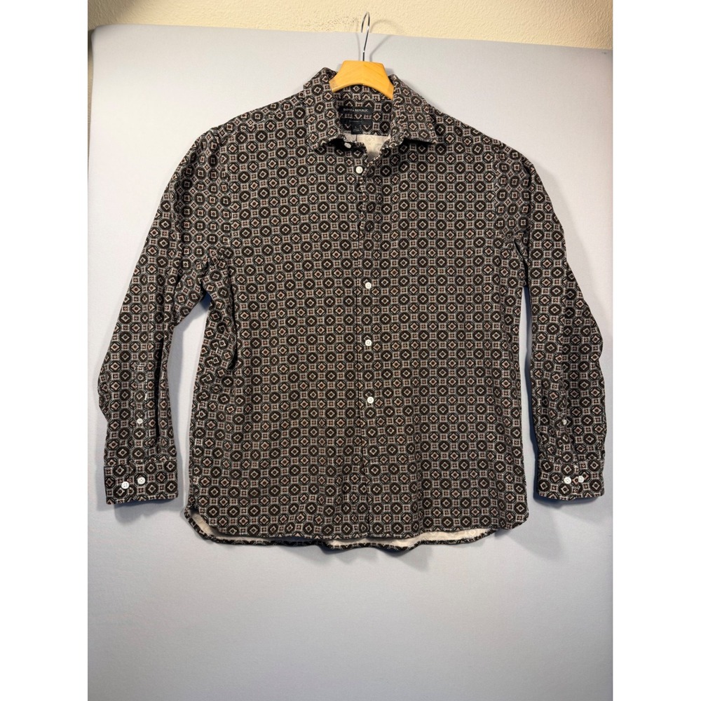 Banana Republic Mens Large Standard Fit Geometric Medallion Button Down Shirt